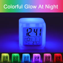 Cargar imagen en el visor de la galería, Reloj Despertador con 7 Colores Cambiados Alarma Digital con Calendario y Termómetro para Trabajar Estudiantes JJ0529002 Personalizado Impresion Completa de Múltiples Imágenes con Foto Logotipo Patrón Texto
