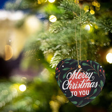 Cargar imagen en el visor de la galería, Adornos Decoraciones de Navidad de Corazón / Adornos Navideños Personalizados con Foto Logo Patrón Texto (Impresión Completa de Una Imagen)
