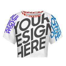 Cargar imagen en el visor de la galería, Camiseta crop top para mujer NT29 personalizado con patrón foto texto (impresión de imágenes múltiples)
