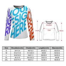 Cargar imagen en el visor de la galería, Blusa Camisa de manga larga con hombros descubiertos Sexy de mujer NZ150 Personalizada con impresión completa de múltiples imágenes con Foto Logo Patrón Texto
