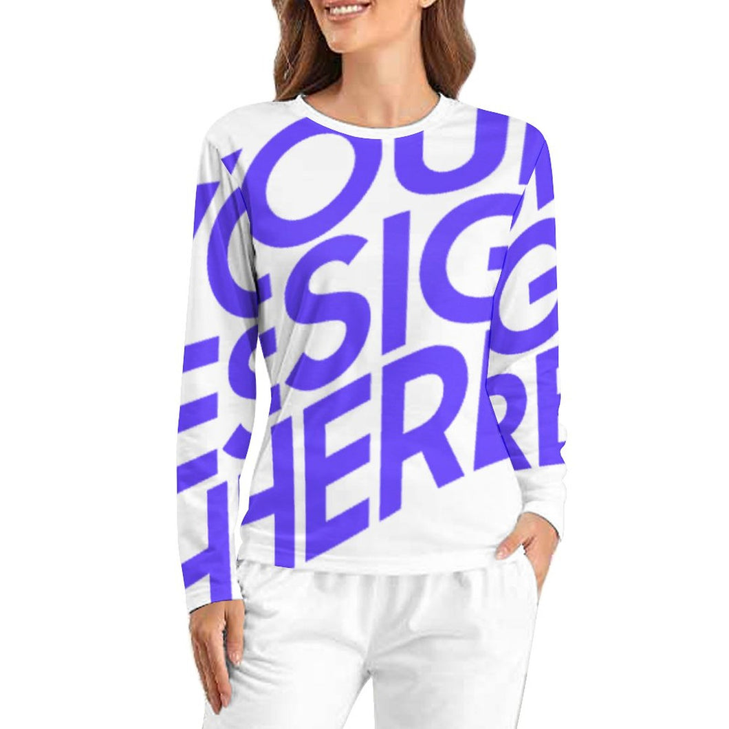Top de pijama de mujer AL en calidad soft personalizado con patrón foto texto (impresión de imagen única)