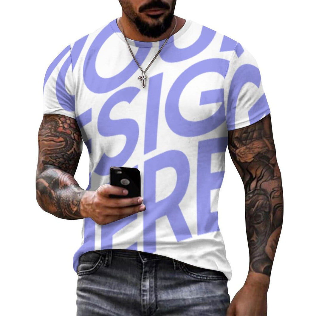 Camiseta algodón puro estampado manga corta para hombre ay001 Personalizada con Impresión Completa de una imagen con Foto Logo Patrón Texto