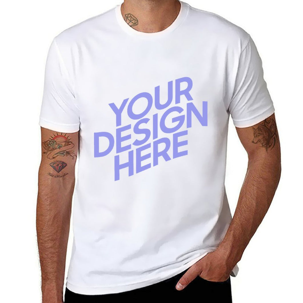 Camiseta 100% Algodón Manga Corta Casual Básica para hombre  FS0803005 con Impresión Delantera de Una Imagen con Foto Logo Patrón Texto