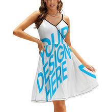 Cargar imagen en el visor de la galería, Vestido Estampado de Moda de Tirantes con Volantes para mujer NZ016 Personalizado con Impresión Completa de una imagen con Foto Logo Patrón Texto
