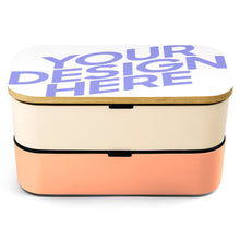 Cargar imagen en el visor de la galería, Caja Bento PP con Dos Capas Correa Elástica / Caja de Almuerzo Plástica con Cubiertos para Niños Adultos Trabajo Escuela Comida JJ0522203 Personalizada con Impresión Completa con Foto Logo Patrón Texto
