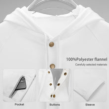 Cargar imagen en el visor de la galería, Sudadera Deportiva con Capucha y Botones para mujer QH Personalizada con impresión completa de una imagen con Foto Logo Patrón Texto
