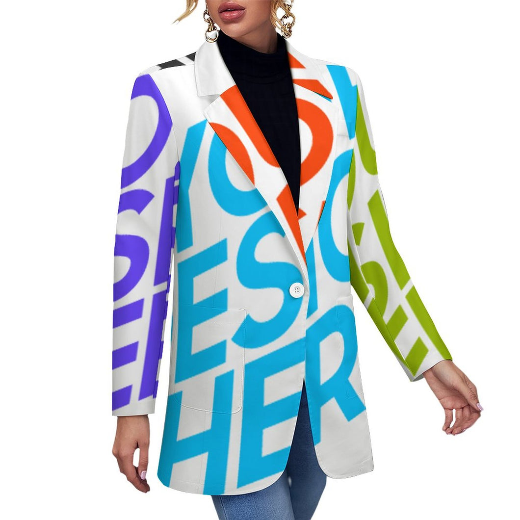 Traje / Blazer Top casual de moda para mujer NZ2205246 Personalizada con Impresión Completa de múltiples imágenes con Foto Logo Patrón Texto