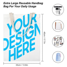 Cargar imagen en el visor de la galería, Bolsa de lona con estampado a una cara conveniente gran capacidad XB0601003 Personalizada con Foto Logo Patrón Texto
