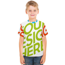 Cargar imagen en el visor de la galería, Camiseta de manga corta con estampado completo para niños y niñas personalizado con patrón foto texto (impresión de imágenes múltiples)
