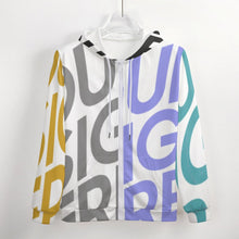 Cargar imagen en el visor de la galería, Sudadera con Capucha de felpa con cremallera Chaqueta de forro polar para hombre GH Personalizada con Impresión Completa de múltiples imágenes con Foto Logo Patrón Texto
