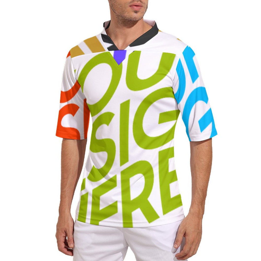 Camiseta de béisbol fútbol manga corta deportiva cuello en V secado rápido para hombre XT Personalizada con Impresión Completa de múltiples imágenes con Foto Logo Patrón Texto