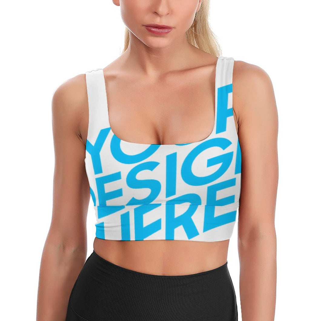 Sujetador Deportivo de Yoga Transpirable para Mujer YJ037 Personalizado con impresión completa de una imagen con Foto Logo Patrón Texto
