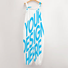 Cargar imagen en el visor de la galería, Mono suelto pantalones casual con tirantes lazo de moda para mujer RP Personalizado con Impresión Completa de una imagen con Foto Logo Patrón Texto
