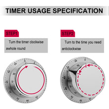 Cargar imagen en el visor de la galería, Temporizador de Acero Inoxidable Alarma Giratoria Mecánica Cronometro de Cuenta Regresiva de 60 Minutos para Cocina Deporte Estudio Oficina Dormitorio JJ0529009 Personalizado Impresion Completa de Una Imagen con Foto Logotipo Patrón Texto

