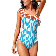 Cargar imagen en el visor de la galería, Bañador de Una Pieza con Tirantes Sexy para Mujer LT3173 Personalizado con Foto Logo Patrón Texto (Impresión Completa de múltiples imágenes)
