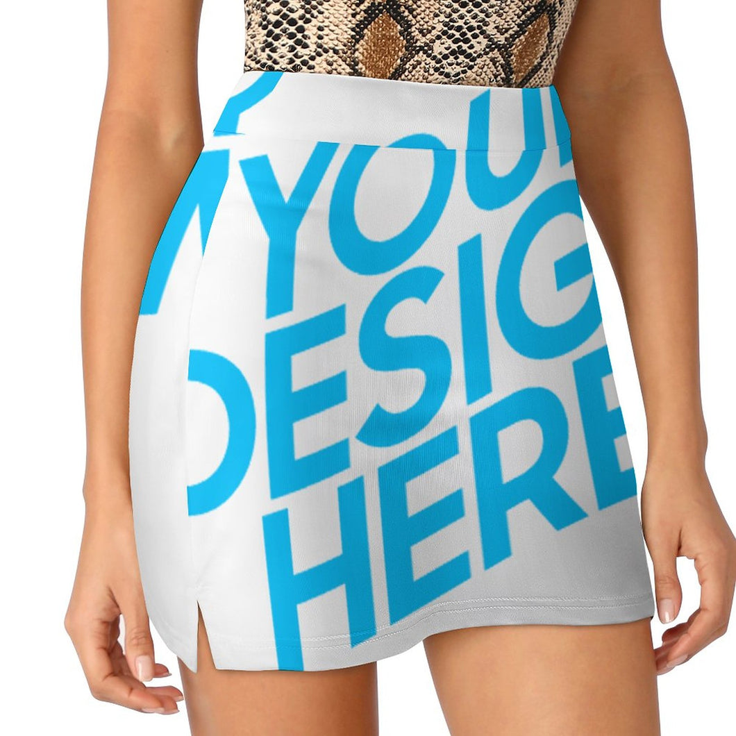 Falda con Forro pantalones cortos Seguros para mujer AMQ Personalizada con Impresión Completa de múltiples imágenes con Foto Logo Patrón Texto