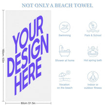 Cargar imagen en el visor de la galería, Toalla de playa talla grande de terciopelo de doble cara 160 x 80 cm personalizado con patrón foto texto
