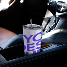 Cargar imagen en el visor de la galería, Taza de café para coche con tapa y pajita en acero inoxidable 304 personalizado con patrón foto texto
