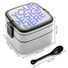 Cargar imagen en el visor de la galería, Caja de almuerzo de doble capa / Bento / Lonchera Plástica XB0602028 Personalizada con Impresión Completa con Foto Logo Patrón Texto
