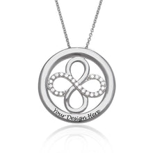 Cargar imagen en el visor de la galería, Collar Redondo Infinito para Mujer Hombre en Plata de Ley 925 / Cobre X0064 Grabado Personalizado con Texto Nombre
