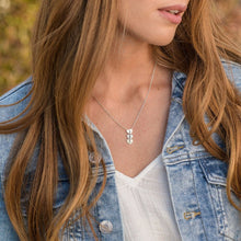 Cargar imagen en el visor de la galería, Collar familiar colgante corazón en plata de ley 925 chapado de oro rosa de 18K para mujer hombre X0056 Personalizado con texto nombre
