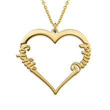 Cargar imagen en el visor de la galería, Collar Corazón en Plata / Cobre Chapado en Oro / Oro Rosa para Mujer Hombre X0090 Grabado Personalizado con Texto Nombre Letra
