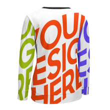 Cargar imagen en el visor de la galería, Camiseta Blusa de Moda Estilo Casual Sueltas Holgada Manga Larga Cuello Redondo para Mujer NZ051 Personalizada con Impresión Completa de múltiples imágenes con Foto Logo Patrón Texto
