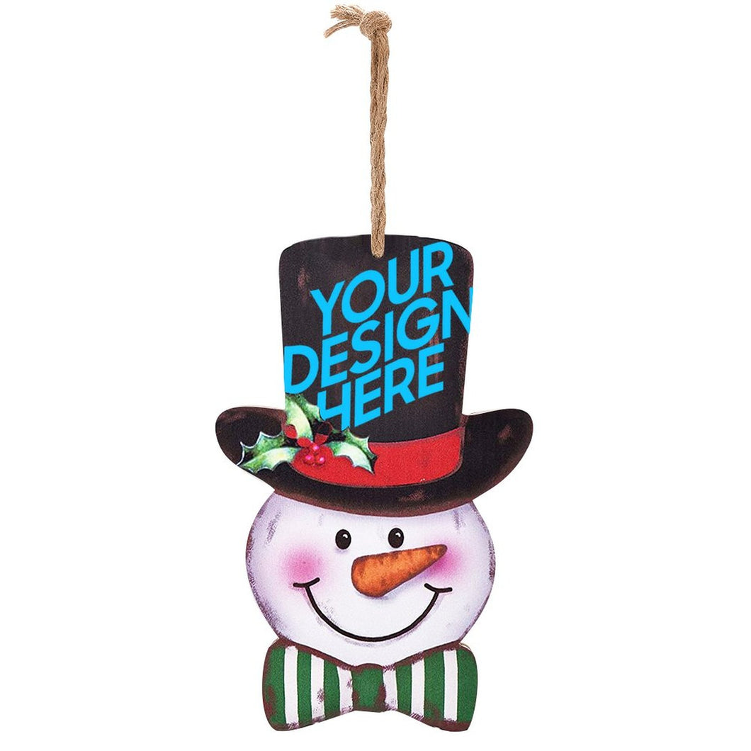 Cartel de Madera de Muñeco de Nieve de Navidad con Diseño Personalizado Personalizada de Tus Imágenes o Textos