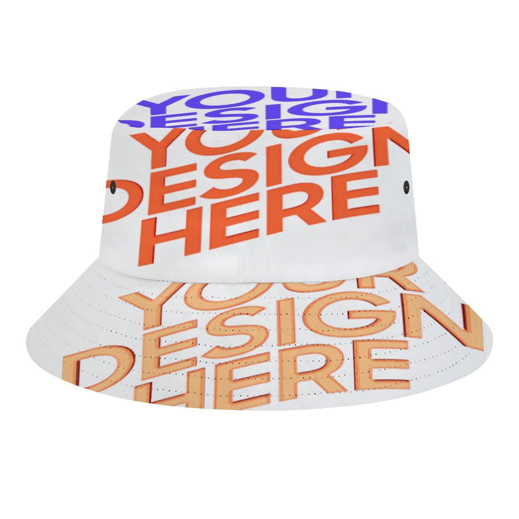 Sombrero de Pescador Cubo para Mujer / Hombre con Tres Imágenes Impresión Completa FS0809006 Personalizado con Foto Texto o Logo