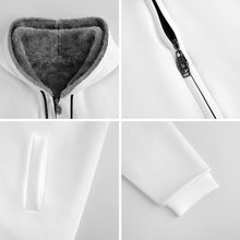 Cargar imagen en el visor de la galería, Sudadera con capucha de forro polar con cremallera completa para hombre WZIP personalizado con patrón foto texto (impresión de imágenes múltiples)
