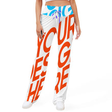 Cargar imagen en el visor de la galería, Pantalones de yoga rectos con cordones para mujer XP Personalizados con Impresión Completa de múltiples imágenes con Foto Logo Patrón Texto
