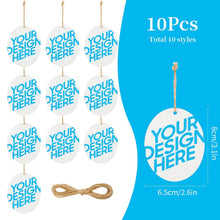 Cargar imagen en el visor de la galería, Etiqueta colgante ovalada de madera 10 piezas para decoración del hogar fiesta Pascua GY0903846 Personalizada con Foto Logo Patrón Texto
