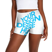 Cargar imagen en el visor de la galería, Pantalones Cortos de Yoga Leggings de Ejercicio Deportes para Mujer K38 Personalizados con Impresión Completa con Foto Logo Patrón Texto
