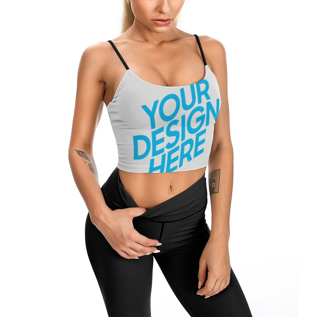 Crop Top Camiseta sin manga de Verano para Mujer YJ007 Personalizado con impresión completa con Foto Logo Patrón Texto