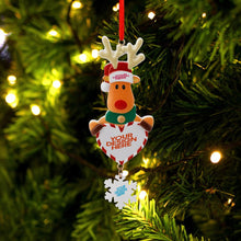 Cargar imagen en el visor de la galería, Adornos Navideños de alces Colgantes de árbol de Navidad Personalizados con Foto Logotipo Patrón Texto (Impresión Completa de Una Imagen)
