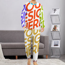 Cargar imagen en el visor de la galería, Conjunto de pijama suave con estampado para hombre ITZ Personalizado con Impresión Completa de múltiples imágenes con Foto Logo Patrón Texto
