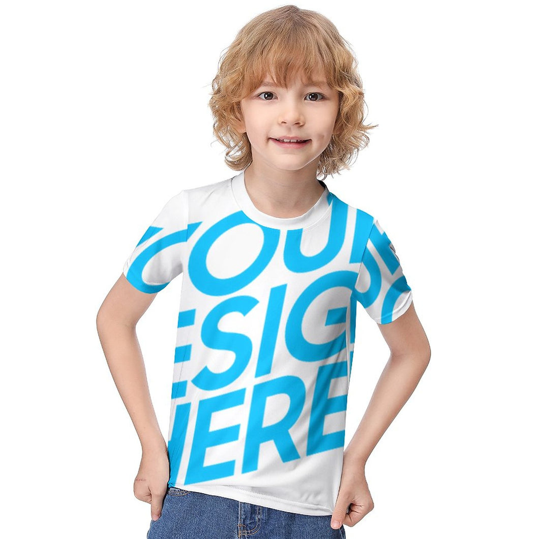Camiseta manga corta suave estampada para niños ET023 Personalizada con Impresión Completa de una imagen con Foto Logo Patrón Texto