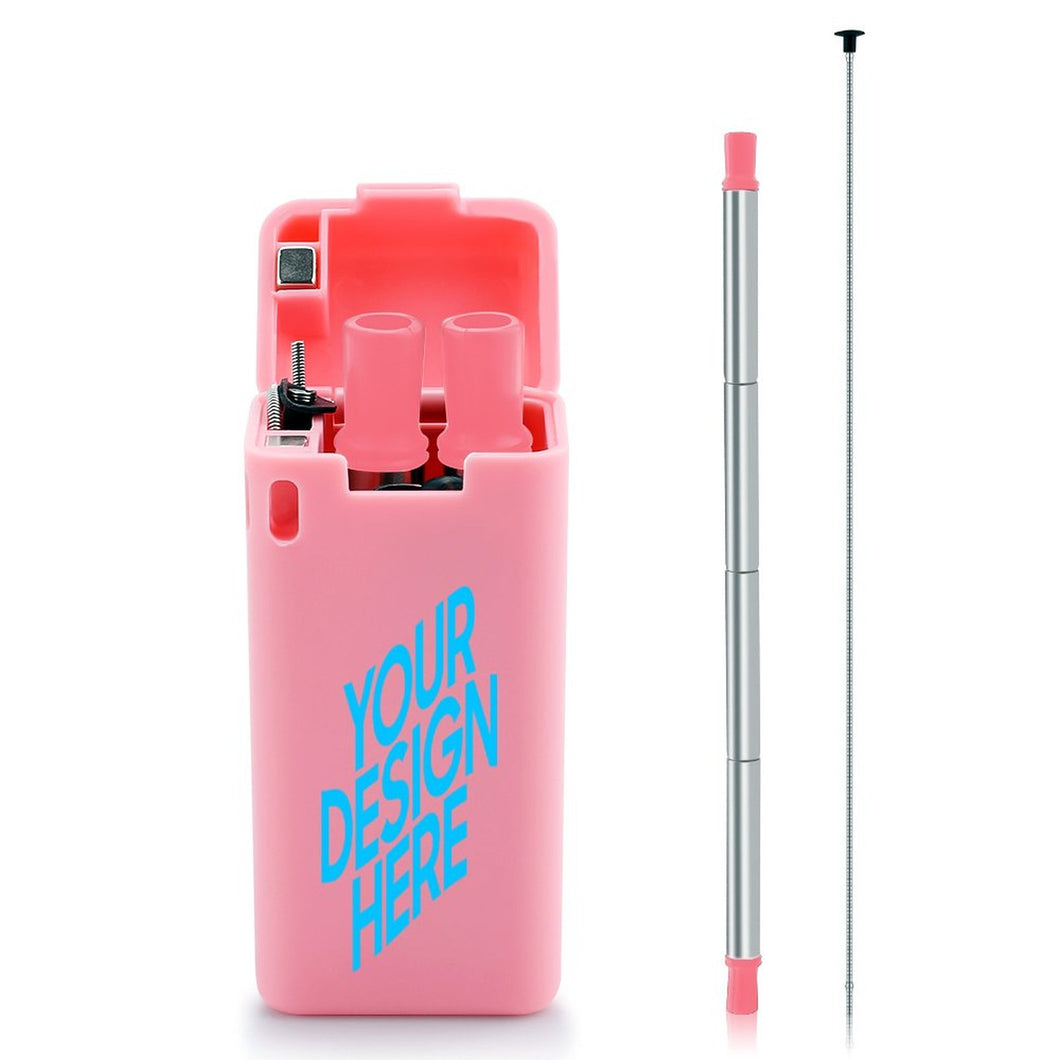 Pajita para Beber Plegable de Plástico y Acero Inoxidable con Diseño Personalizado Personalizada con Foto, Texto o Logo