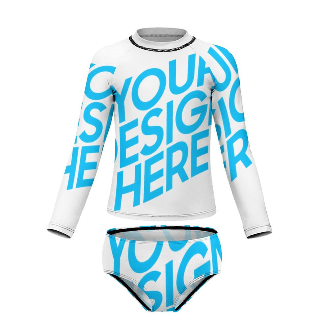 Traje de Baño de Surfing de Manga Larga Dividido para Niñas NT020 Personalizado con Impresión Completa con Foto Logo Patrón Texto