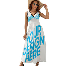 Cargar imagen en el visor de la galería, Vestido sin Manga con Cuello en V para Mujer NZ028 Personalizado con Impresión Completa con Foto Logo Patrón Texto
