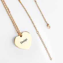 Cargar imagen en el visor de la galería, Collar de Corazón de Acero Titanio Chapado en Oro / Oro Rosa para Mujer Hombre SS1401094 Grabado Personalizado con Textos Nombres Letras
