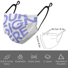 Cargar imagen en el visor de la galería, Mascarilla para Adultos Reutilizable con Válvula de Respiración JJ0521163 Personalizada Impresion Completa de Una Imagen con Foto Logo Patrón Texto
