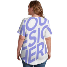 Cargar imagen en el visor de la galería, Camiseta de Manga Corta con Cuello en V para Mujer NZ109 Personalizada con Impresión Completa de una imagen con Foto Logo Patrón Texto
