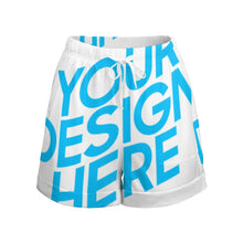 Cargar imagen en el visor de la galería, Pantalones Cortos Deportivos Sueltos Cintura Alta para Mujer HP Personalizados con Impresión Completa de una imagen con Foto Logo Patrón Texto
