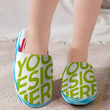 Cargar imagen en el visor de la galería, Pantuflas de estar por casa de algodón para niños totalmente estampadas aptas para niñas y niños personalizado con patrón foto texto
