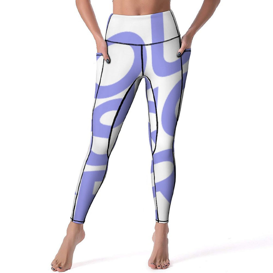 Pantalones de Yoga / Leggings Deportivos de Fitness con Bolsillos Alta Calidad para Mujer CE003 Personalizados Impresion Completa con Foto Logo Patrón Texto