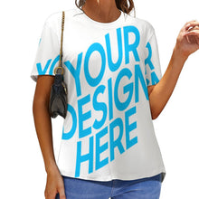 Cargar imagen en el visor de la galería, Camiseta manga corta de verano con estampado de moda para mujer NT Personalizada con Impresión Completa de una imagen con Foto Logo Patrón Texto
