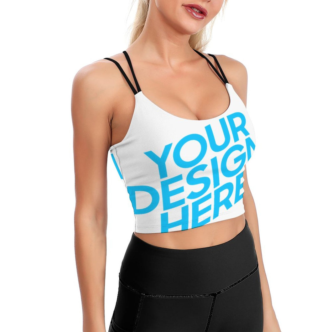 Sujetador de Yoga / Top Deportivo de Fitness Ejercicio para Mujer YJ005 con Diseño Personalizado con Impresión Completa de una imagen con Foto Logo Patrón Texto