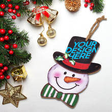 Cargar imagen en el visor de la galería, Cartel de Madera de Muñeco de Nieve de Navidad con Diseño Personalizado Personalizada de Tus Imágenes o Textos
