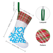 Cargar imagen en el visor de la galería, Calcetín Navideño de Lentejuelas con Diseño Personalizado de Tus Patrones o Textos
